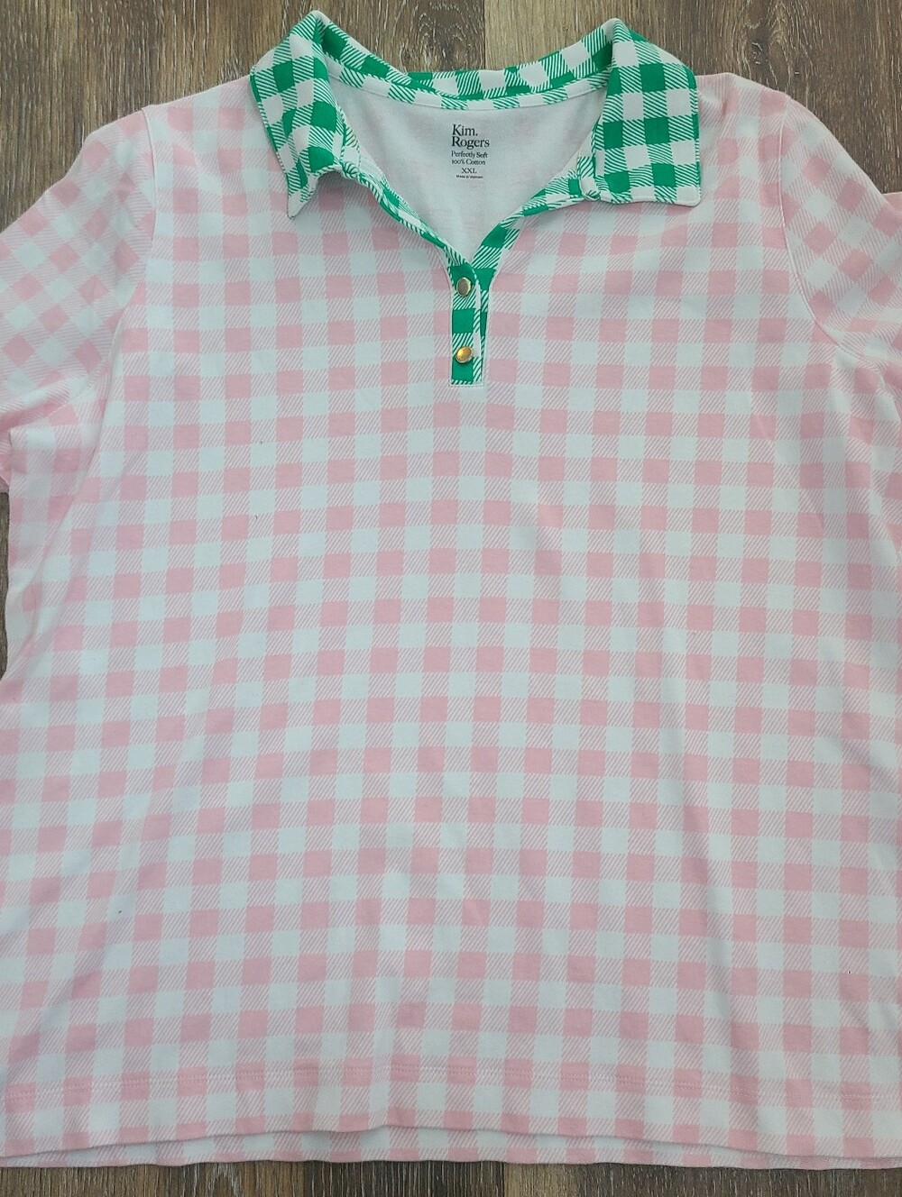 Kim Rogers Checkered Polo Women's Size XXL